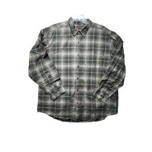 WOLVERINE Flannel Shirt Men's 2XL Brown Blue Plaid Grunge GORP Core Lumberjack